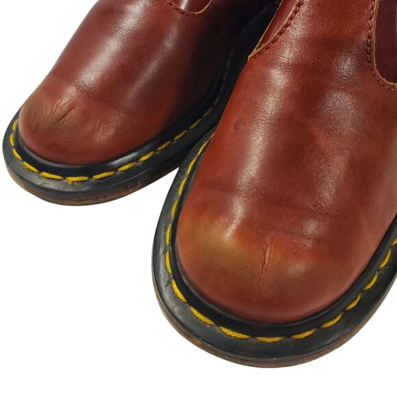 Vintage DR. MARTENS Shoes Womens Size 6 Burgundy Red T Strap Mary Janes Y2K 90s - Picture 10 of 14